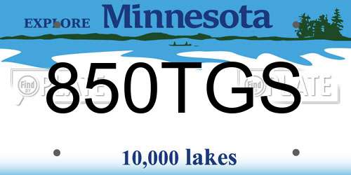 850TGS Minnesota License Plate