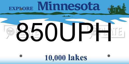 850UPH Minnesota License Plate