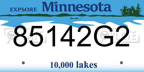 85142G2 Minnesota License Plate
