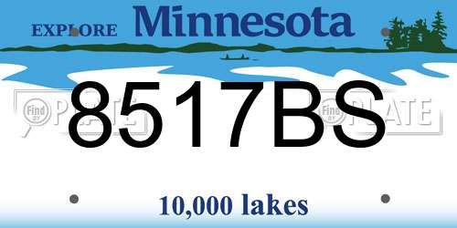 8517BS Minnesota License Plate