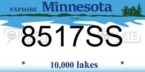 8517SS Minnesota License Plate