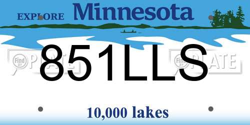 851LLS Minnesota License Plate