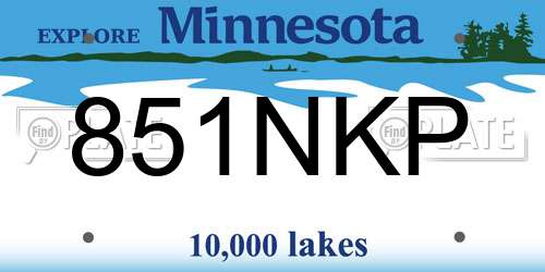 851NKP Minnesota License Plate