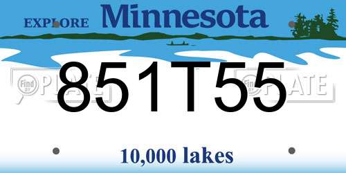 851T55 Minnesota License Plate
