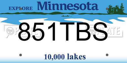 851TBS Minnesota License Plate
