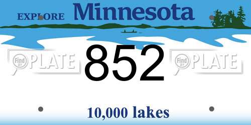 852 Minnesota License Plate