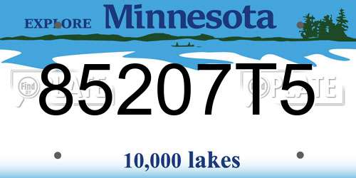85207T5 Minnesota License Plate