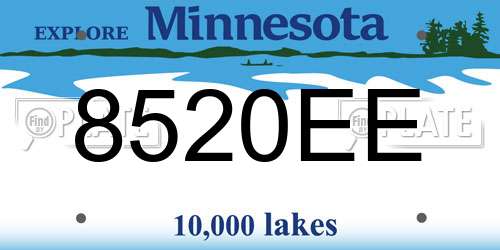 8520EE Minnesota License Plate