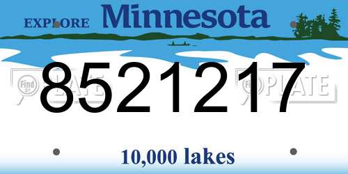 8521217 Minnesota License Plate