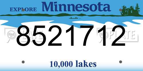 8521712 Minnesota License Plate