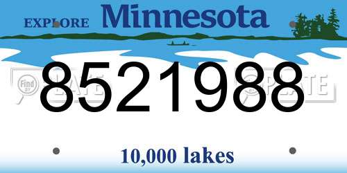 8521988 Minnesota License Plate