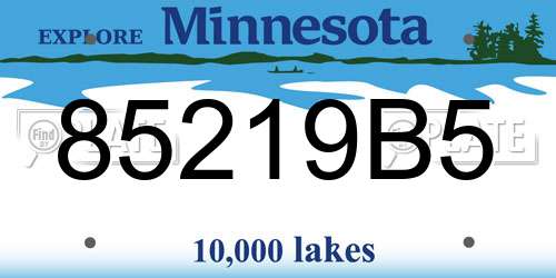85219B5 Minnesota License Plate