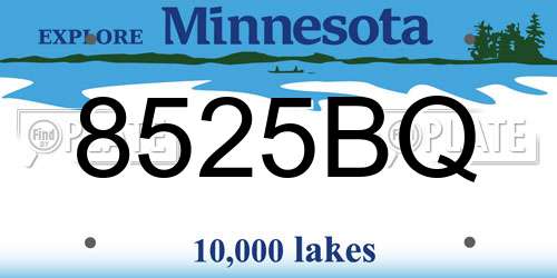 8525BQ Minnesota License Plate