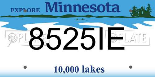 8525IE Minnesota License Plate