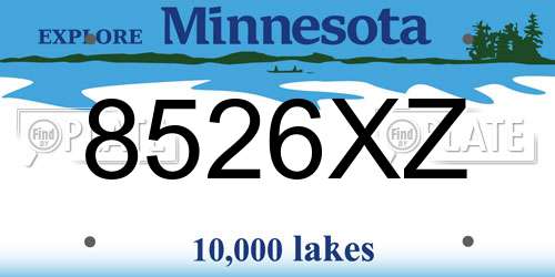 8526XZ Minnesota License Plate