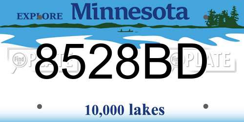 8528BD Minnesota License Plate