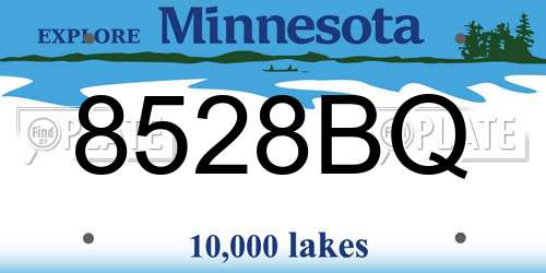 8528BQ Minnesota License Plate
