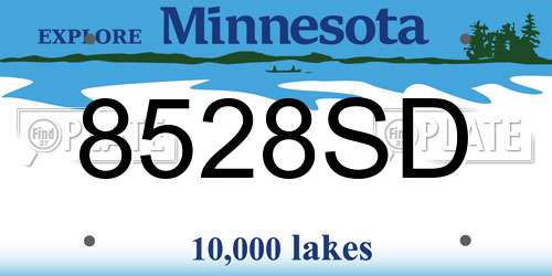 8528SD Minnesota License Plate