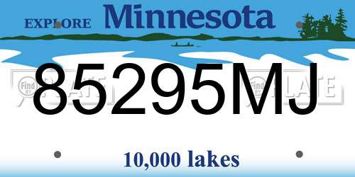 85295MJ Minnesota License Plate