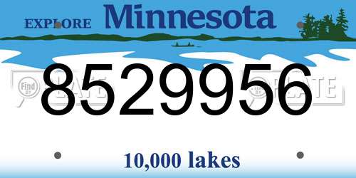 8529956 Minnesota License Plate