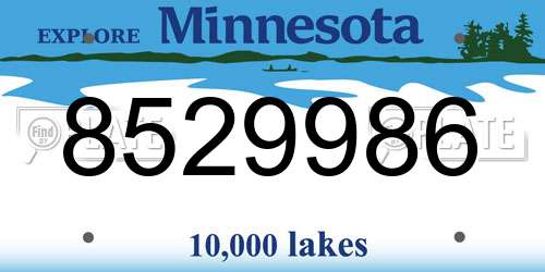 8529986 Minnesota License Plate