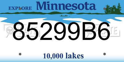85299B6 Minnesota License Plate