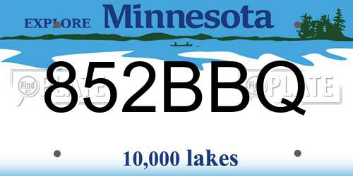 852BBQ Minnesota License Plate