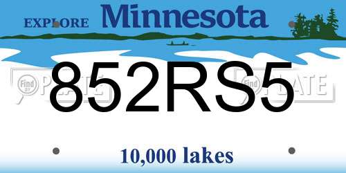 852RS5 Minnesota License Plate