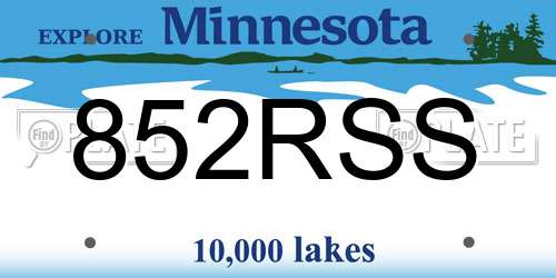 852RSS Minnesota License Plate