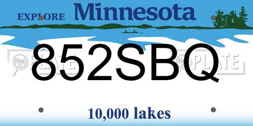 852SBQ Minnesota License Plate