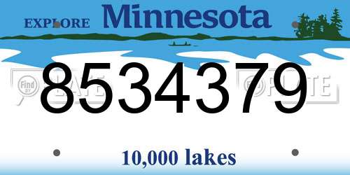 8534379 Minnesota License Plate
