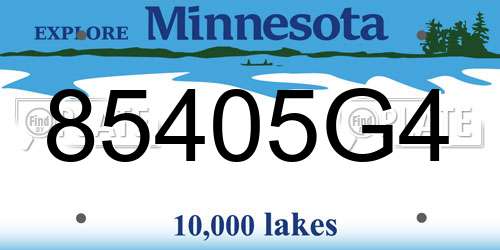85405G4 Minnesota License Plate