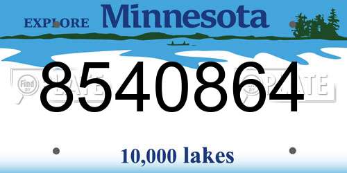 8540864 Minnesota License Plate