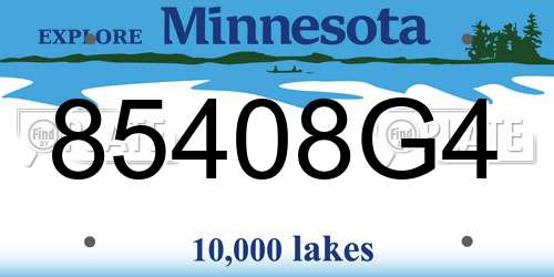 85408G4 Minnesota License Plate