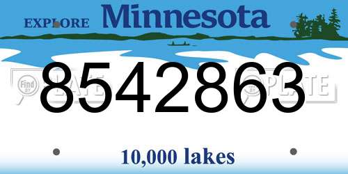 8542863 Minnesota License Plate