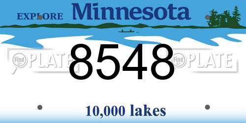 8548 Minnesota License Plate