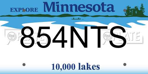 854NTS Minnesota License Plate