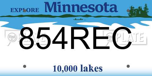 854REC Minnesota License Plate