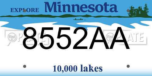 8552AA Minnesota License Plate