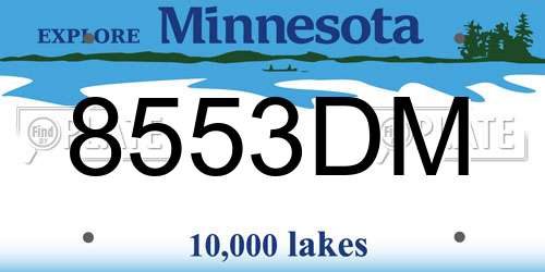 8553DM Minnesota License Plate