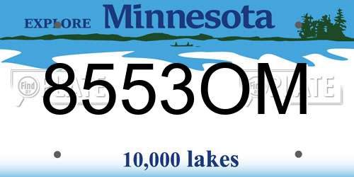 8553OM Minnesota License Plate
