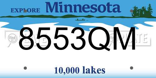 8553QM Minnesota License Plate