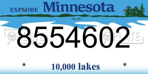 8554602 Minnesota License Plate