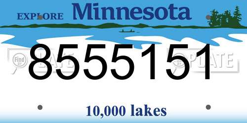 8555151 Minnesota License Plate
