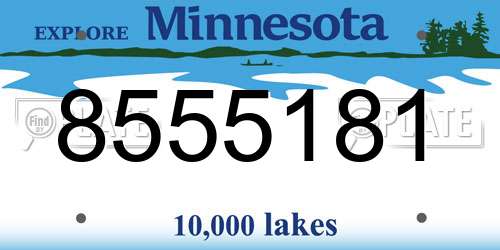 8555181 Minnesota License Plate
