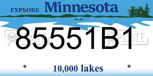 85551B1 Minnesota License Plate
