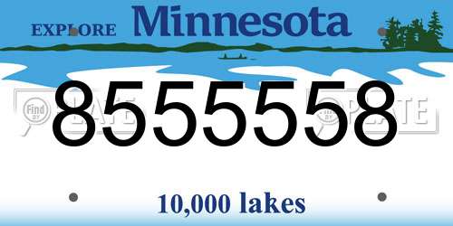 8555558 Minnesota License Plate