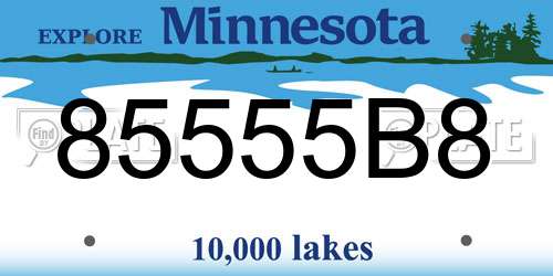 85555B8 Minnesota License Plate