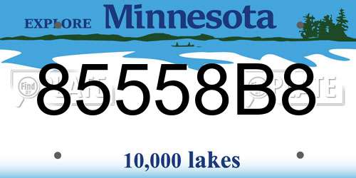 85558B8 Minnesota License Plate