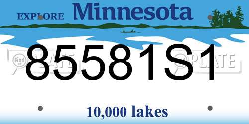 85581S1 Minnesota License Plate